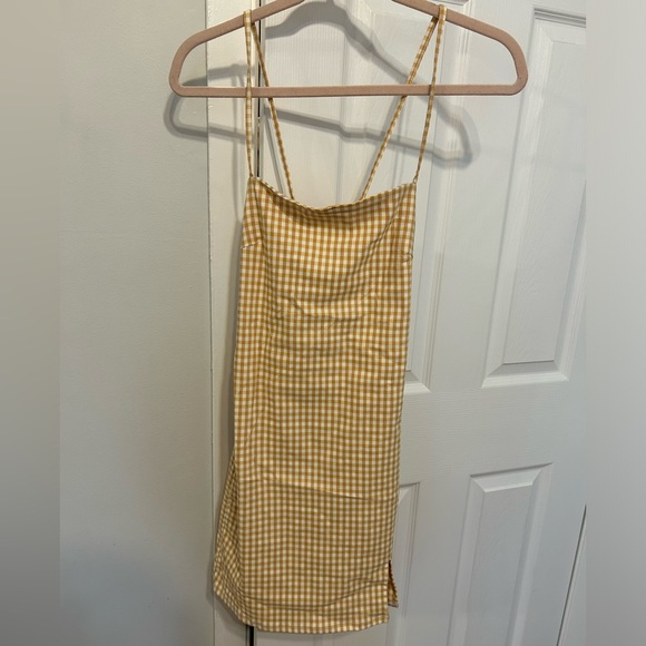 GARAGE Gingham yellow mini dress - Size S - Picture 5 of 7